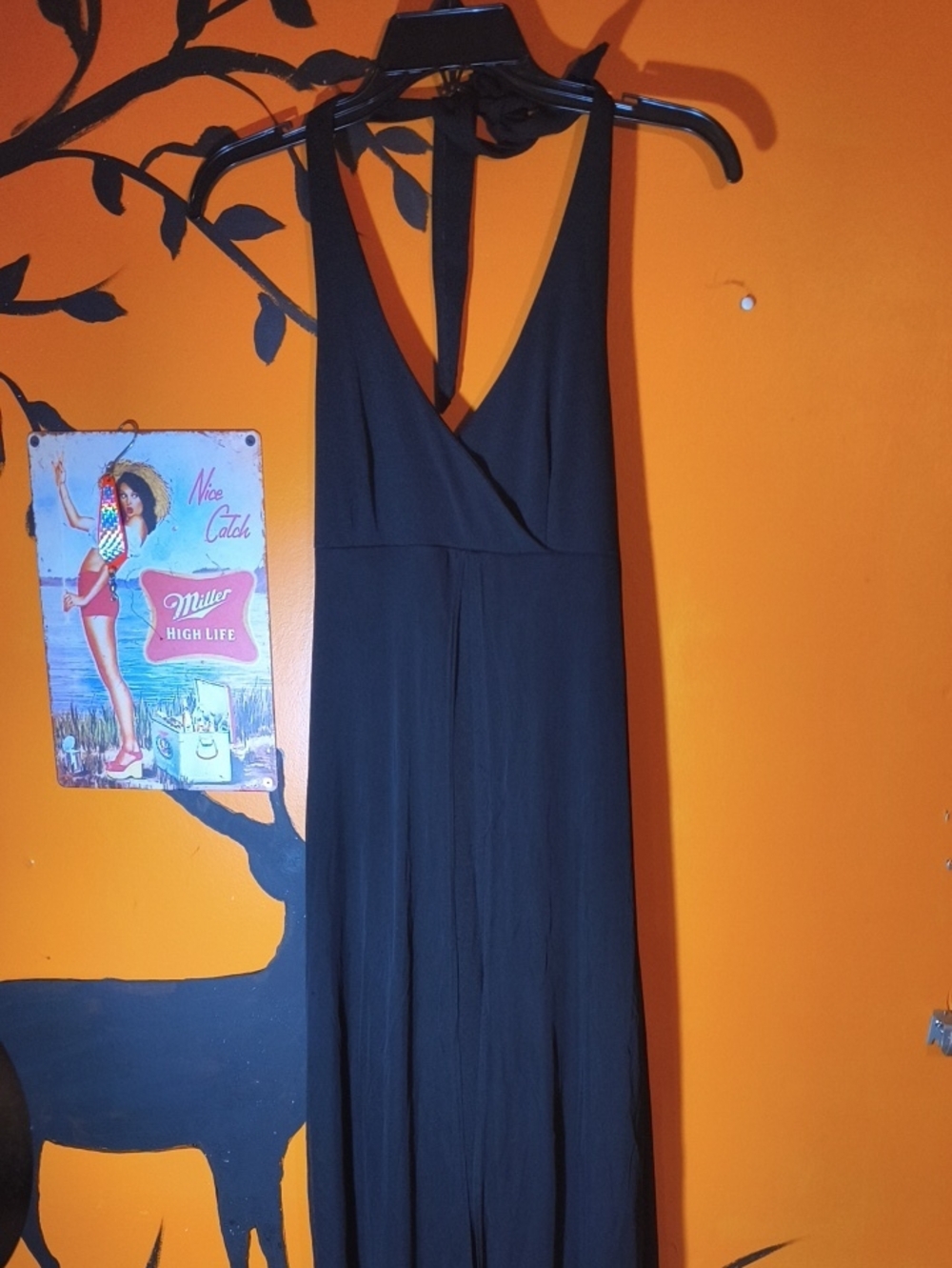Entry Black V-Neck Sleeveless Maxi Dress
